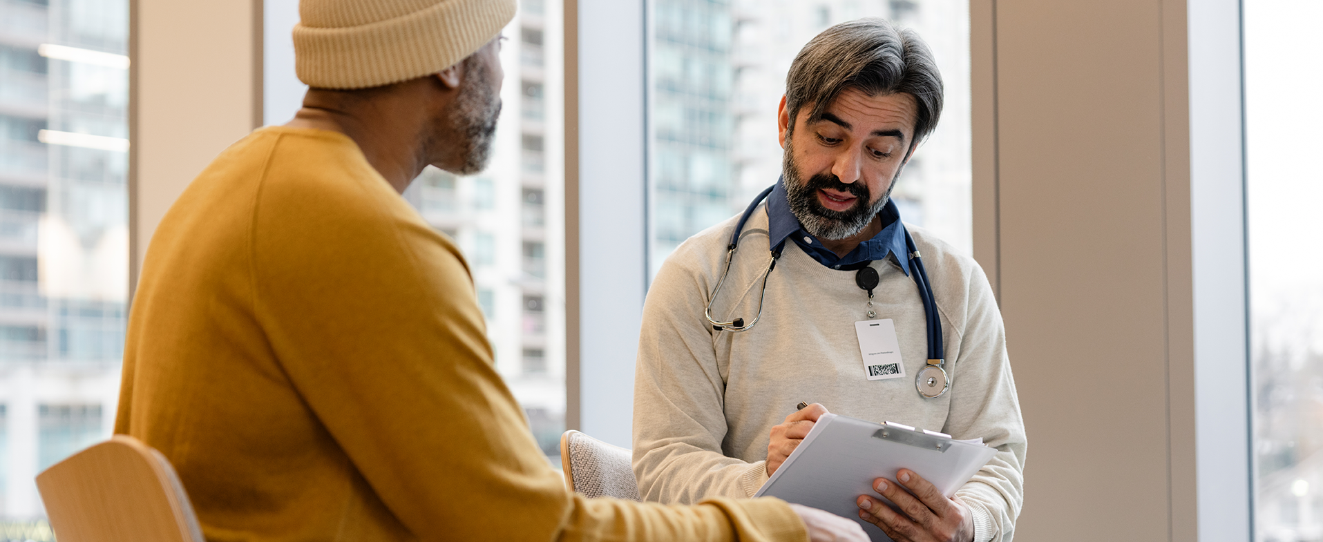 doctor talking to patient