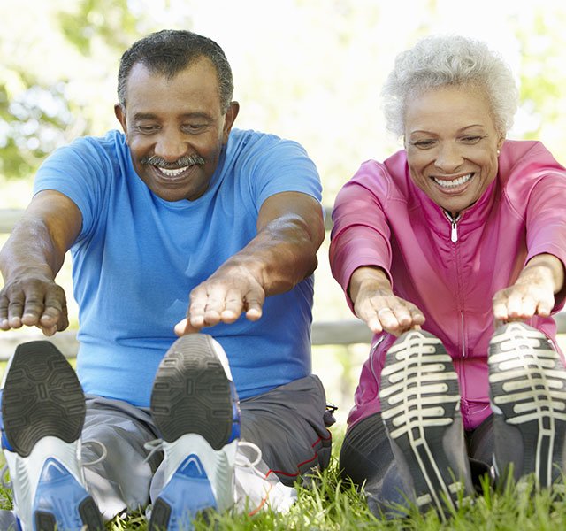 couple stretching