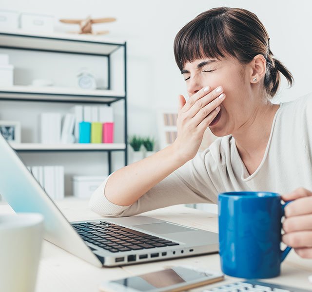 yawning in the office