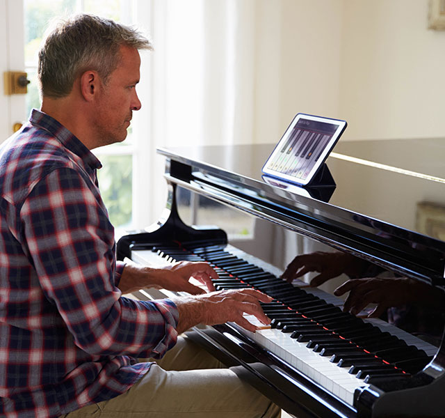 man playing the piano
