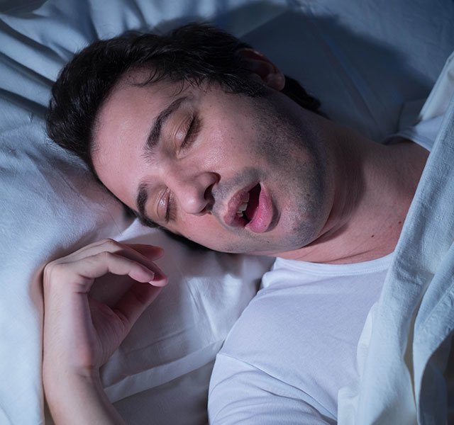 young man snoring