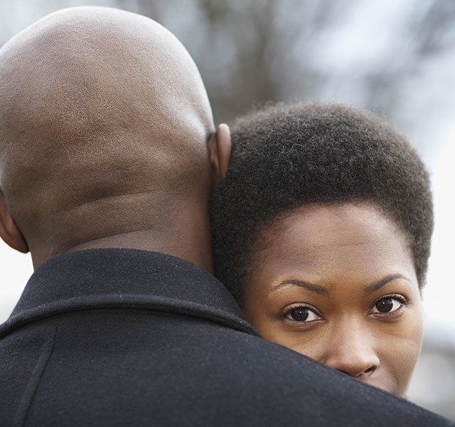 woman hugging a man
