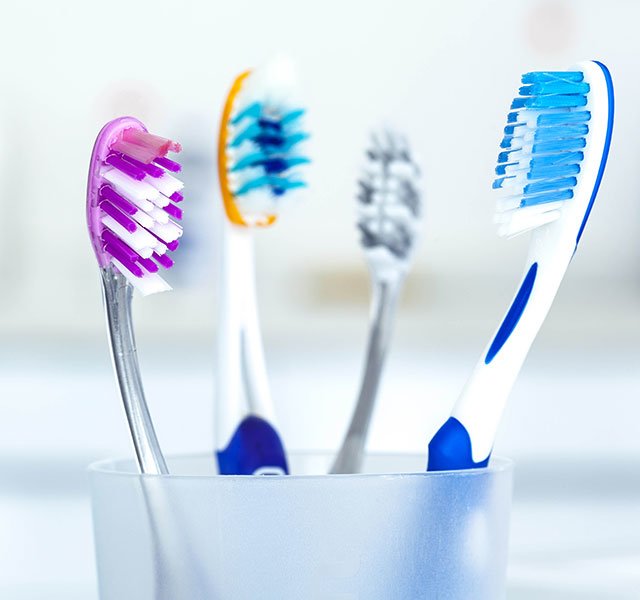 group of toothbrushes