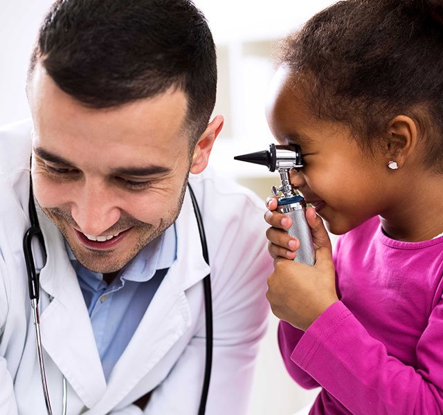 young child and doctor