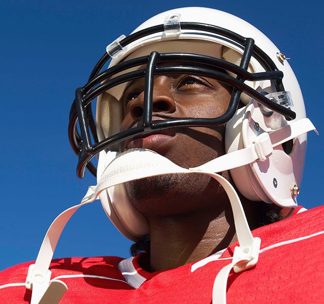 football player in a helmet