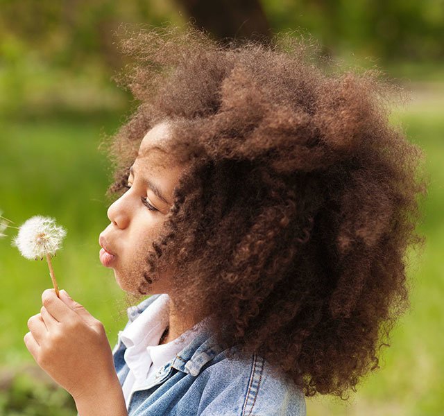 young girl in field