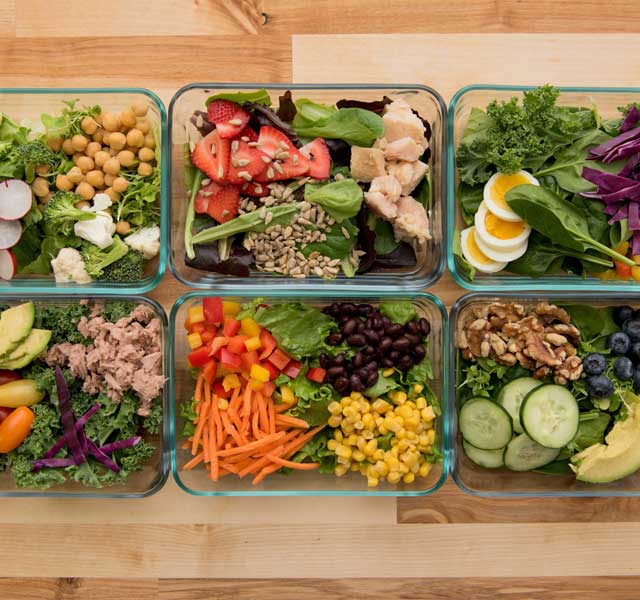 various salads