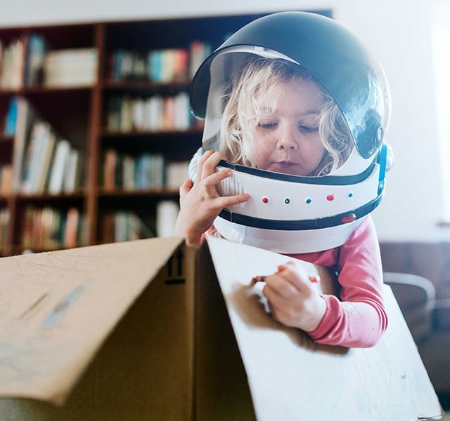 girl playing pretend