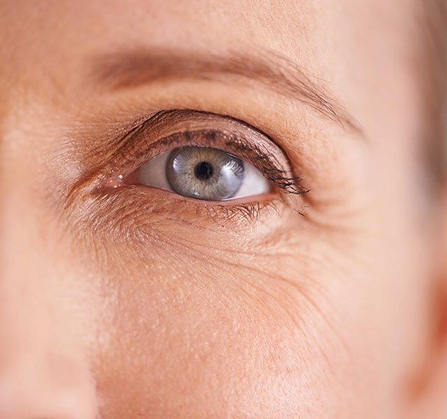 close up of a female eye