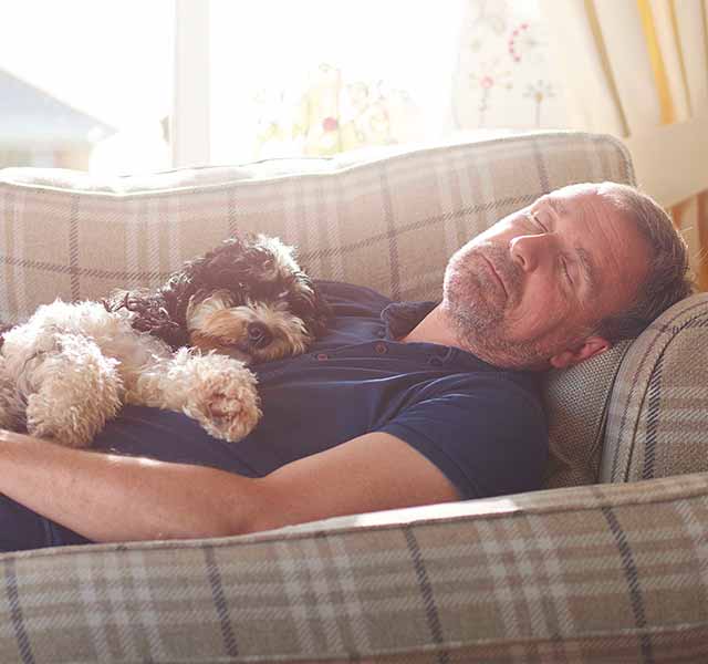 man napping