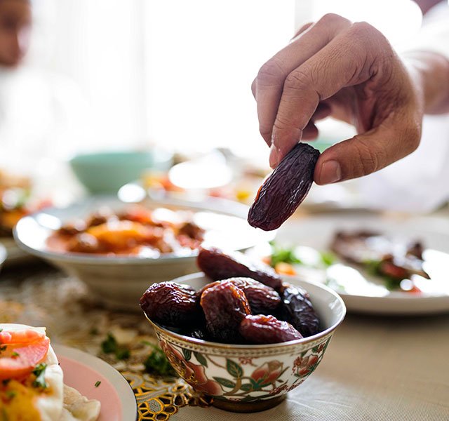 hand holding food