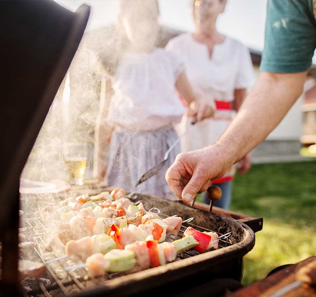 man grilling