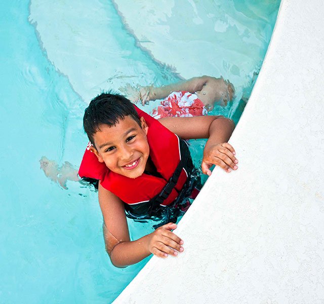 boy in the pool