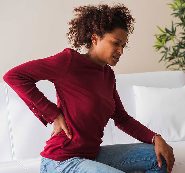 woman with back pain