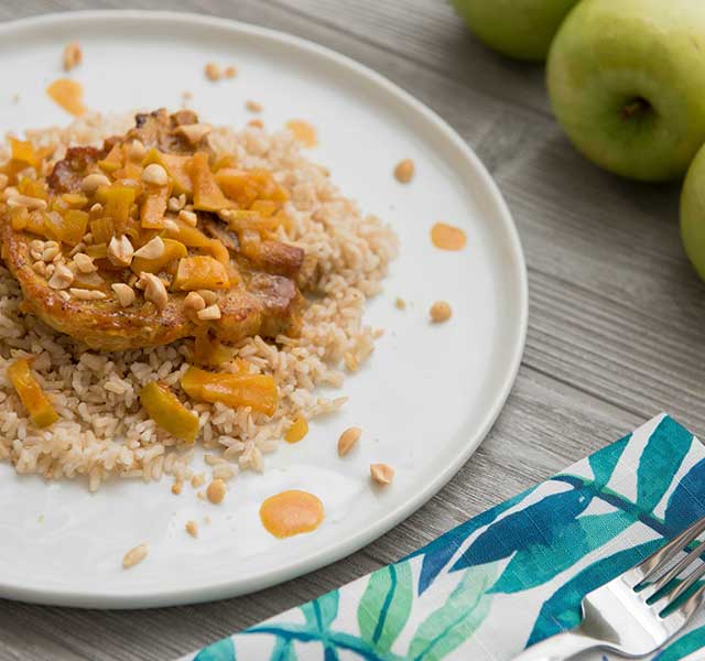 Curried pork chops with apples recipe video