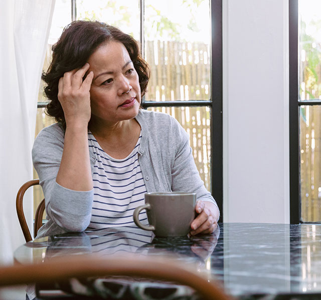 woman drinking coffee