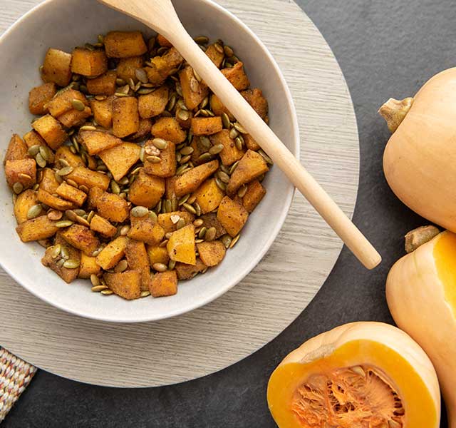 Roasted Butternut Squash with Spicy Pepitas Recipe Video