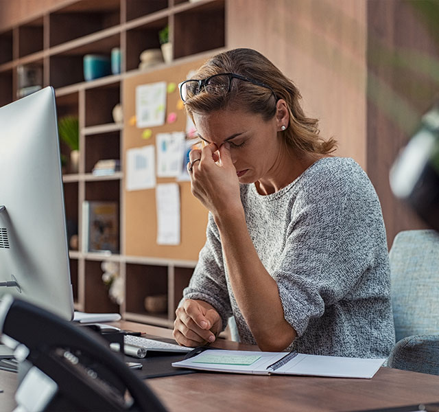 woman with headache