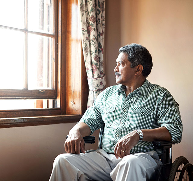 older man in wheelchair
