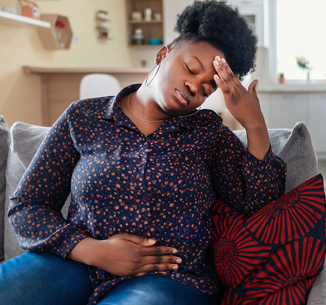 woman with stomachache