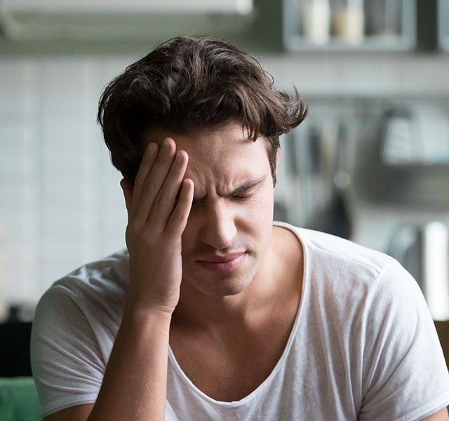 person with headache