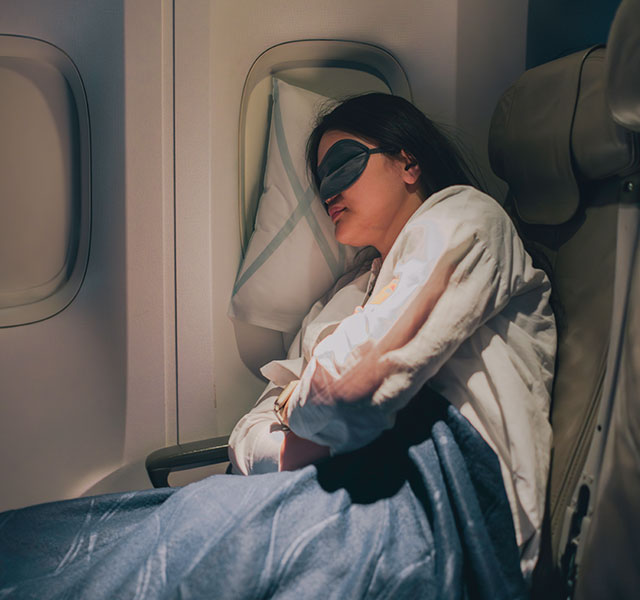 sleeping on a plane