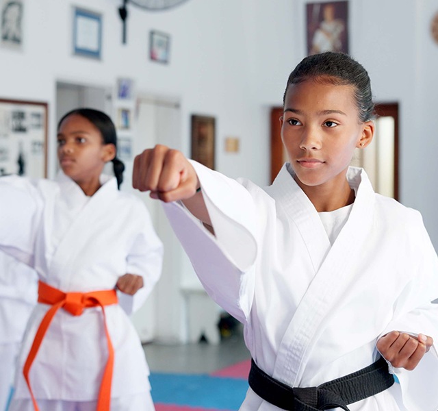 kids practicing martial arts
