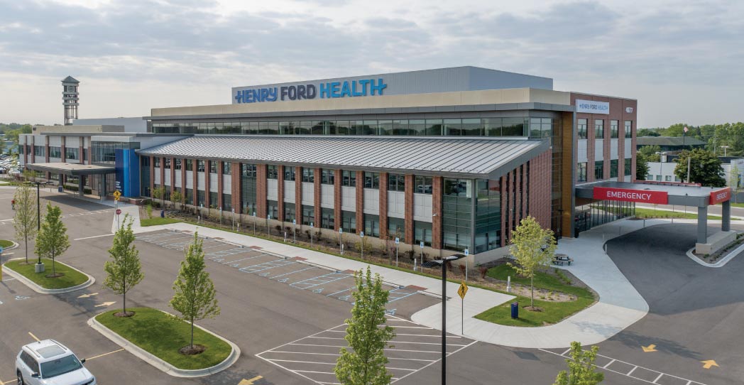 Henry Ford Plymouth building exterior view