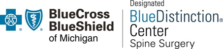 Blue Cross Blue Shield logo with Spine Surgery distinction