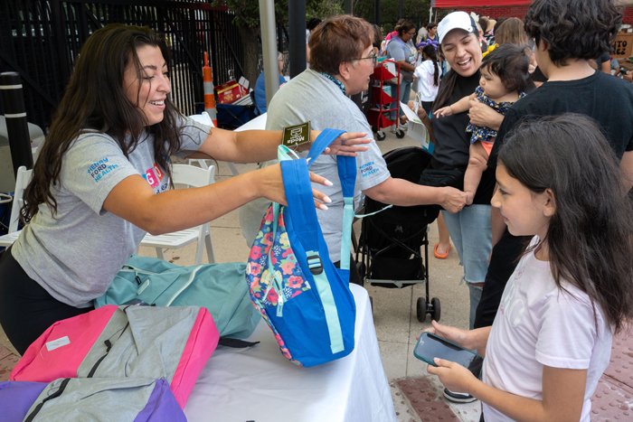 Volunteers at a community event