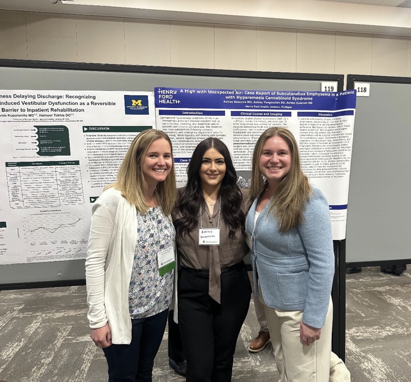 Residents posed with research poster