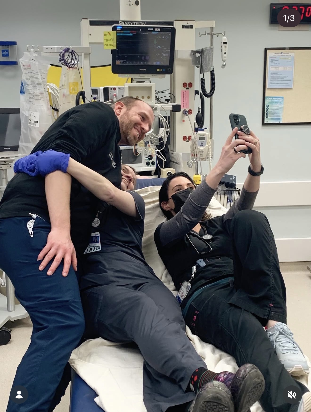 Residents having fun in clinic
