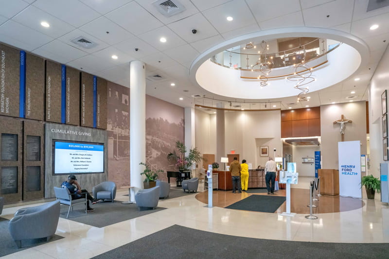 Lobby entrance at Henry Ford St. John Hospital