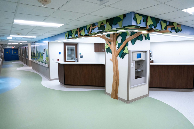 Mural in the hallway of the PICU at Henry Ford St. John Hospital