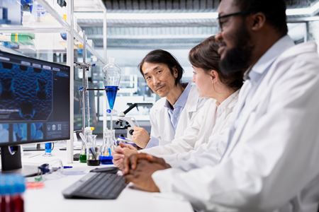 Researchers in laboratory