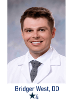 Bridger West, DO, PGY4, with a star indicating chief resident
