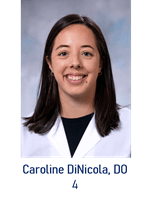 Caroline DiNicola, DO, PGY4 with star indicating chief resident