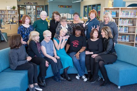 group of people at library