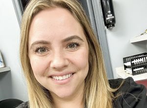 Headache patient, Michelle, smiling selfie 