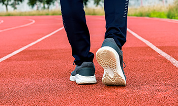 Concept image showing a runner on a track