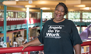 Cardiac rehab patient Sherry smiles