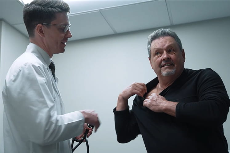 vascular surgery patient jeff with his doctor