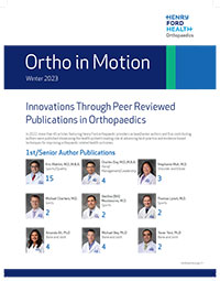 cover page of winter 2023 Ortho in Motion newsletter