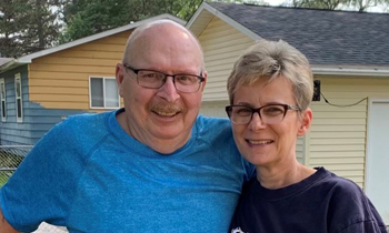 COPD patient, Tom Aldridge, posing with his wife