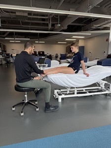 Molly Cornwell getting evaluated at physical thearpy