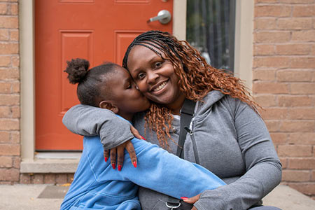 LVAD patient with her daughter