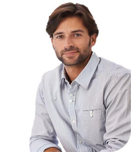Young man in striped shirt