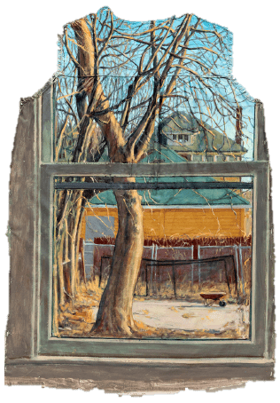 Drawing of the view out a window