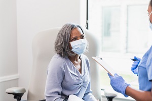 African American patient in clinic