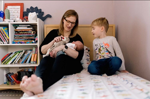 Photo of Dr. Leslie McDonough with her kids. 